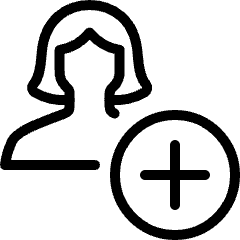 Single Woman Actions Add Icon from Ultimate Light Set