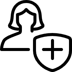 Single Woman Actions Shield Icon from Ultimate Light Set