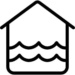 Natural Disaster Flood House Indoor Icon from Ultimate Light Set