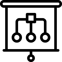 Presentation Projector Screen Hierarchy Icon from Ultimate Light Set