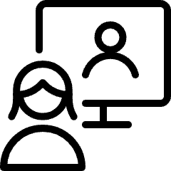 Meeting Team Monitor Woman 1 Icon from Ultimate Light Set