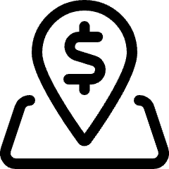 Cash Pin Map Icon from Ultimate Regular Set