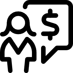 Cash User Woman Message Icon from Ultimate Regular Set