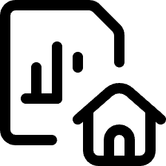 Data File Bars Home Icon from Ultimate Regular Set