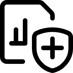 Data File Bars Shield Icon from Ultimate Regular Set