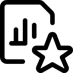 Data File Bars Star Icon from Ultimate Regular Set