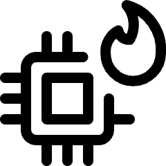 Computer Chip Fire Icon from Ultimate Regular Set
