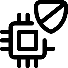 Computer Chip Shield Icon from Ultimate Regular Set