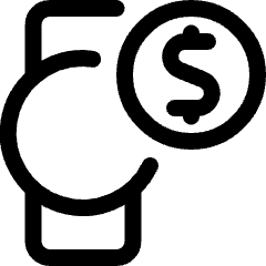 Smart Watch Circle Cash Icon from Ultimate Regular Set