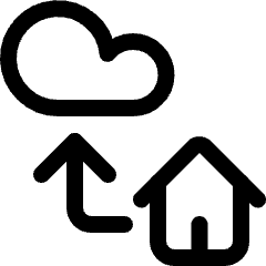 Home To Cloud Sync Icon from Ultimate Regular Set