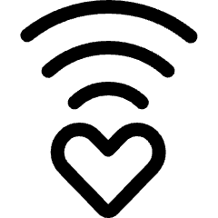 Wifi Heart Icon from Ultimate Regular Set