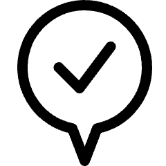 Style One Pin Check Icon from Ultimate Regular Set