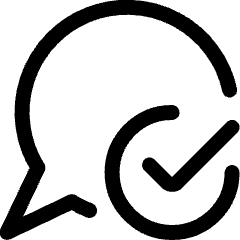 Messages Bubble Check Icon from Ultimate Regular Set