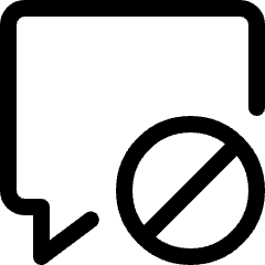 Messages Bubble Square Disable Icon from Ultimate Regular Set