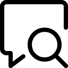 Messages Bubble Square Search Icon from Ultimate Regular Set