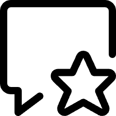 Messages Bubble Square Star Icon from Ultimate Regular Set