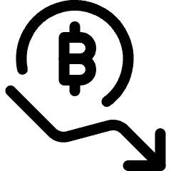 Crypto Currency Bitcoin Decrease Icon from Ultimate Regular Set