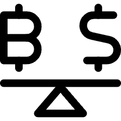 Crypto Currency Bitcoin Dollar Equal Icon from Ultimate Regular Set