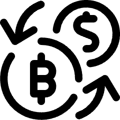 Crypto Currency Bitcoin Dollar Exchange Icon from Ultimate Regular Set