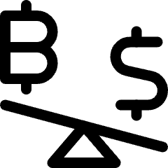 Crypto Currency Bitcoin Dollar Unequal 1 Icon from Ultimate Regular Set