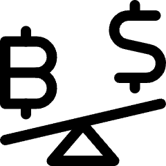 Crypto Currency Bitcoin Dollar Unequal Icon from Ultimate Regular Set