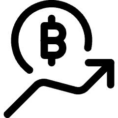 Crypto Currency Bitcoin Increase Icon from Ultimate Regular Set