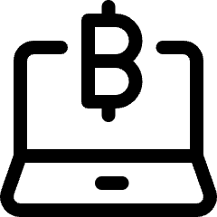 Crypto Currency Bitcoin Laptop Icon from Ultimate Regular Set