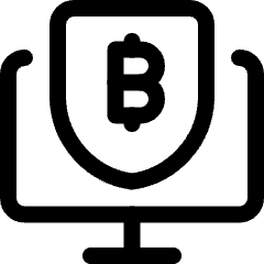 Crypto Currency Bitcoin Monitor Shield Icon from Ultimate Regular Set