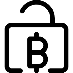 Crypto Currency Bitcoin Unlock Icon from Ultimate Regular Set