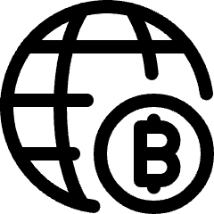 Crypto Currency Bitcoin World Icon from Ultimate Regular Set