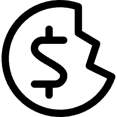 Currency Dollar Break Icon from Ultimate Regular Set