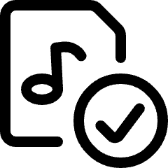 Audio File Check Icon from Ultimate Regular Set