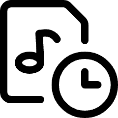 Audio File Clock Icon from Ultimate Regular Set