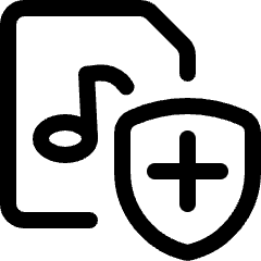 Audio File Shield Icon from Ultimate Regular Set