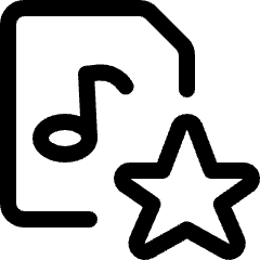 Audio File Star Icon from Ultimate Regular Set