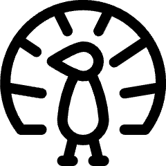 Peacock Feathers Up Icon from Ultimate Regular Set