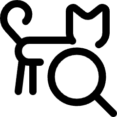 Pet Tracking Cat Search Icon from Ultimate Regular Set