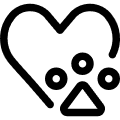 Pets Paw Heart Icon from Ultimate Regular Set