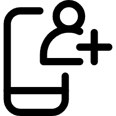 Phone Action Add User Icon from Ultimate Regular Set