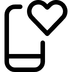 Phone Action Heart Icon from Ultimate Regular Set