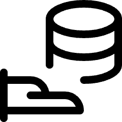 Database Hand Icon from Ultimate Regular Set