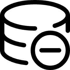 Database Subtract Icon from Ultimate Regular Set