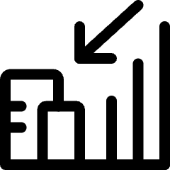 Real Estate Market Building Decrease Icon from Ultimate Regular Set