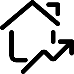 Real Estate Market House Rise Icon from Ultimate Regular Set