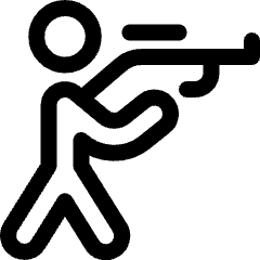 Shooting Rifle Person Aim Icon from Ultimate Regular Set