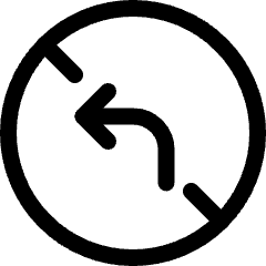 Road Sign No Left Turn Icon from Ultimate Regular Set