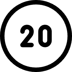 Road Sign Speed Limit 20 Icon from Ultimate Regular Set