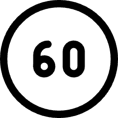 Road Sign Speed Limit 60 Icon from Ultimate Regular Set