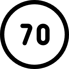 Road Sign Speed Limit 70 Icon from Ultimate Regular Set