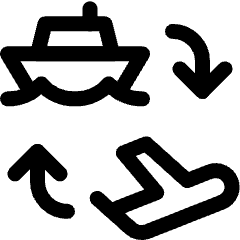 Transportation Ticket Boat Plane Transfer Icon from Ultimate Regular Set